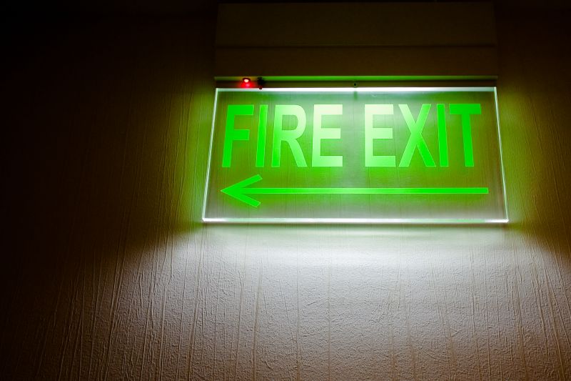 Completed Exit Sign Installation